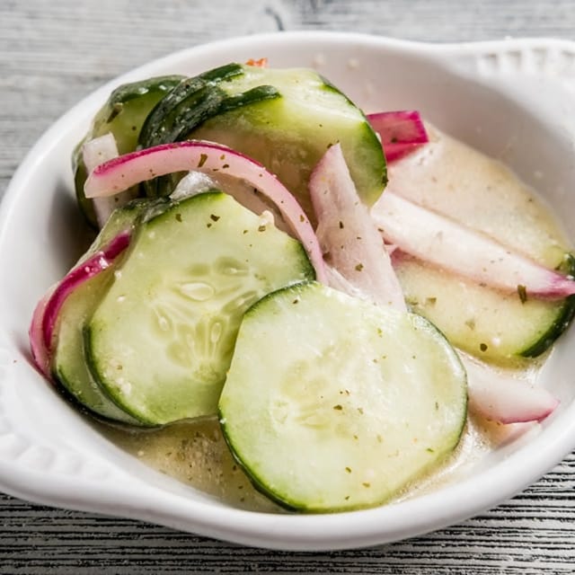 Cucumbers & Onions.