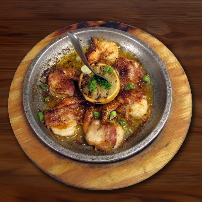 Bacon-Wrapped Shrimp.